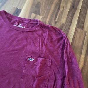 Vineyard Vines Men's Burgundy Long Sleeve Tee